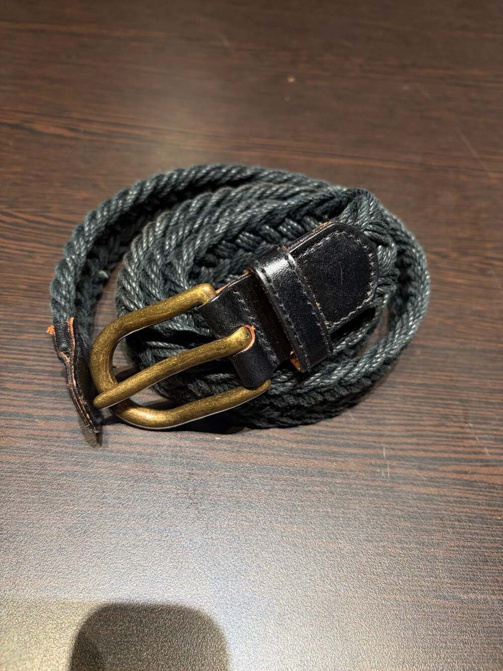 Elisabeth Liz Claiborne Braided Belt Size 2 Black Cord Leather